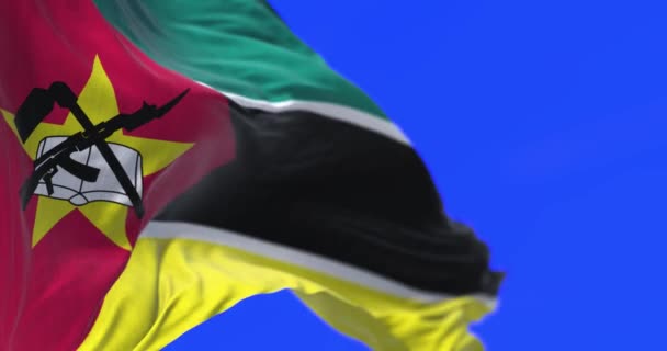 Суринамский Национальный Флаг Размахивает Синем Экране Бесшовная Анимация Хрома Ключ — стоковое видео