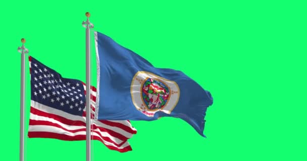 Steagul Național Supranumit Fluturând Ecranul Albastru Fără Sudură Redă Animație — Videoclip de stoc
