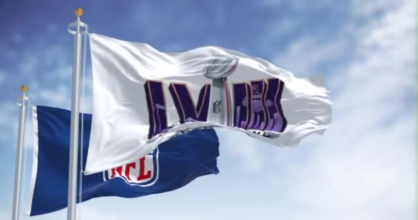 Paradise Dic 2023 58Th Super Bowl Nfl Banderas Ondeando Juego — Vídeos de Stock