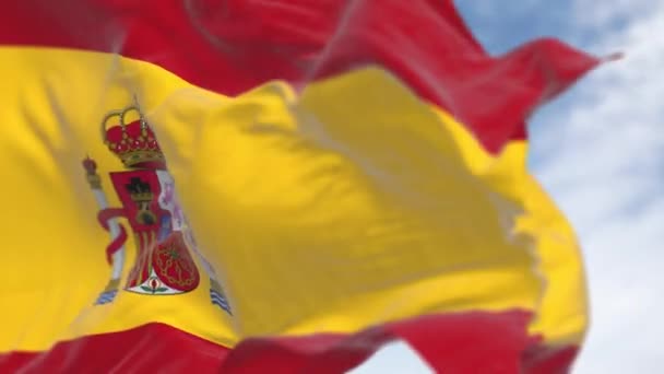 스페인 흔들림의 클로즈업 노랗고 수평한 줄무늬 스페인 원활한 렌더링 애니메이션 — 비디오