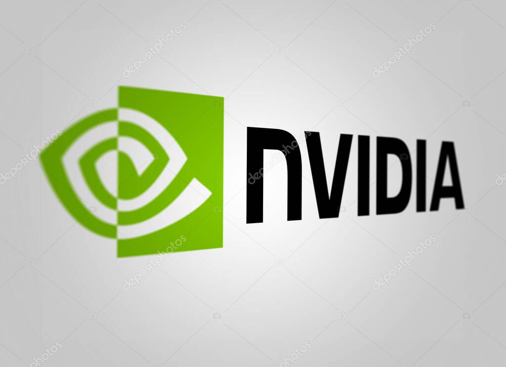 Santa Clara, CA, June 15, 2024; The NVIDIA logo displayed with a white background. World's most valuable company due to its advancements in AI technology. Illustrative editorial.