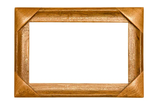 Brown Wooden Photo Frame Isolated — Fotografia de Stock