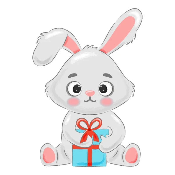Holiday Bunny Gift — Stock Photo, Image