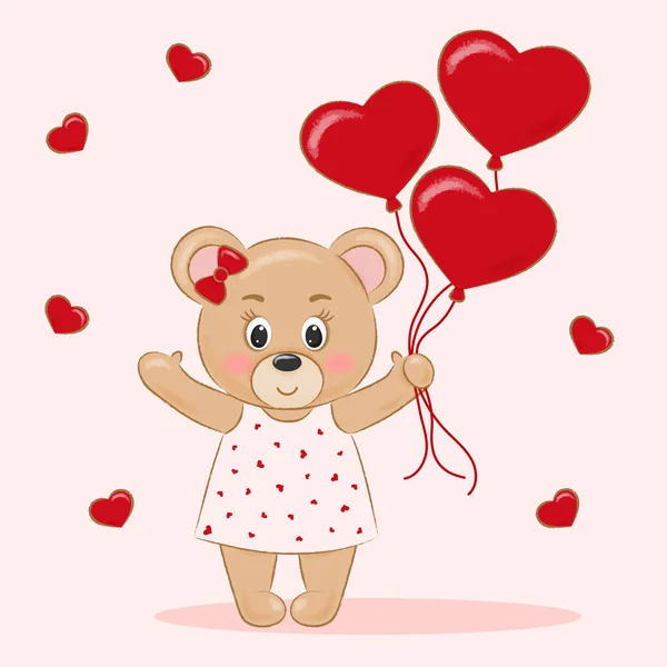 valentino day bear with balloons heart