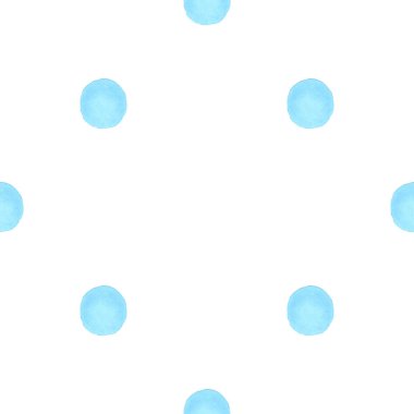 Beyaz zemin üzerinde kusursuz desen mavi suluboya daireler vektörü