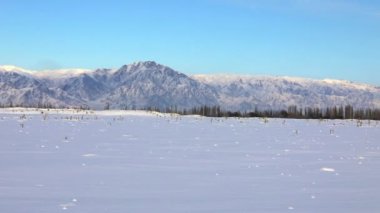 winter snowy mountains close up