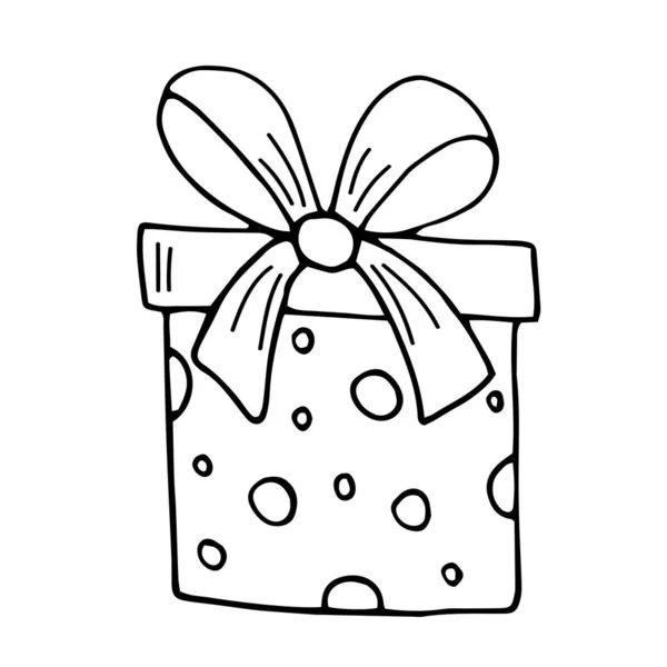 Holiday Box Hand Drawn Vector — Stock Photo, Image