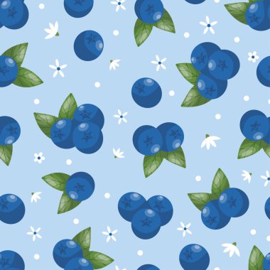 Mavi arka planda kusursuz yaban mersini deseni.