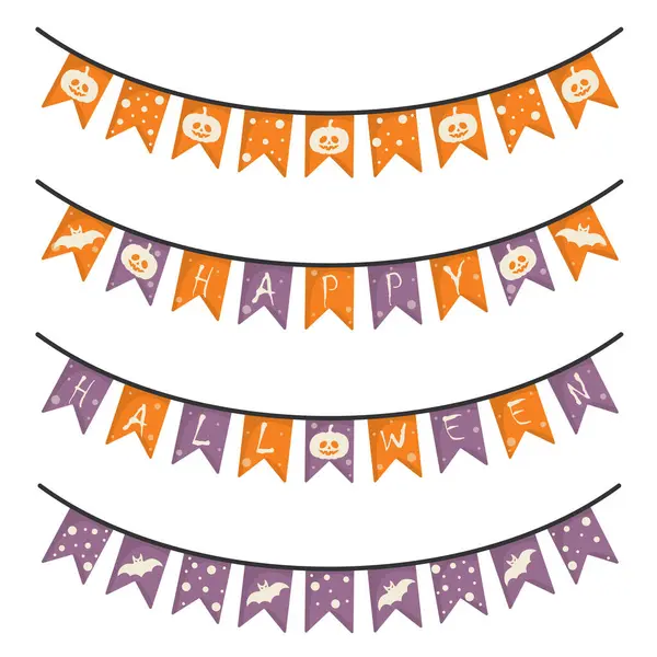 Cadılar Bayramı bayrağı seti, vektör.