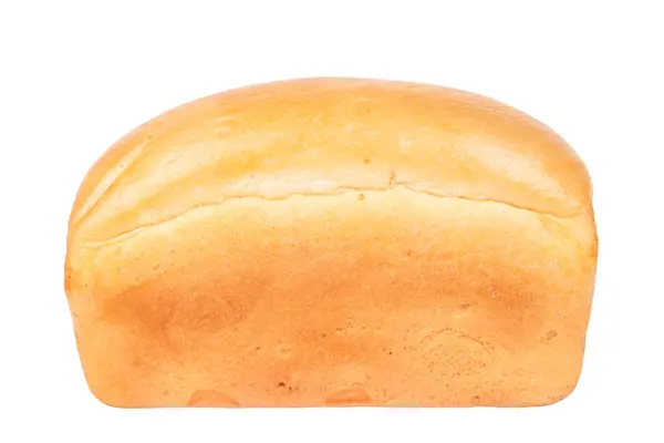 Beyaz arkaplanda soyutlanmış beyaz ekmek somunu.