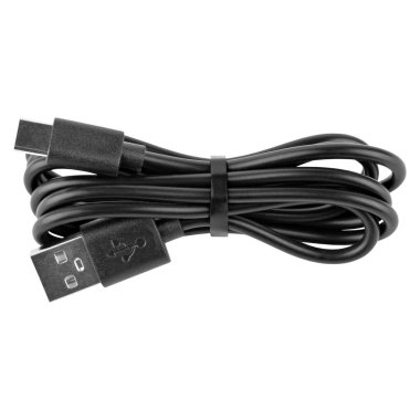 siyah usb kablosu beyaz arkaplanda izole edildi.