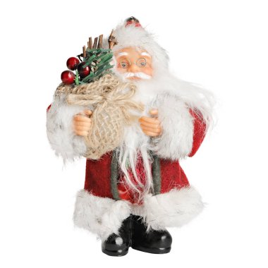 Noel Baba beyaz arka planda izole edilmiş.