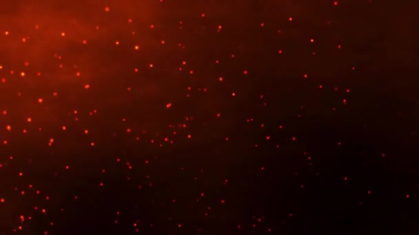 Universum Der Feuerpartikel Strom Wenn Feuer Vom Himmel Regnet Partikeleffekte — Stockvideo