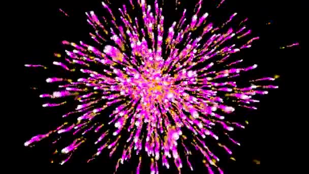 Creare Esplosione Colore Griglia Fuochi Artificio Cosmici Soffiando Dal Centro — Video Stock