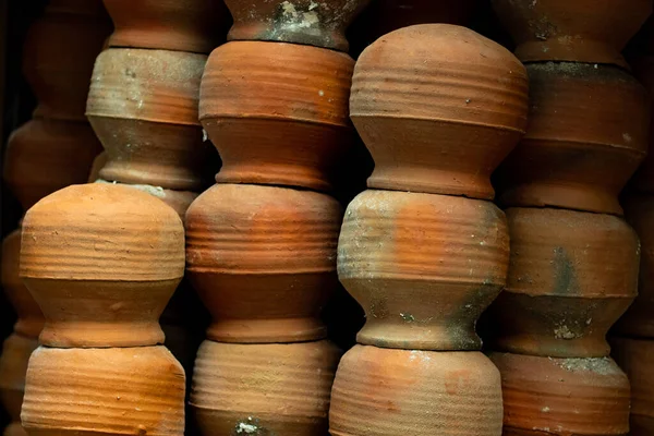 Kruka Gjord Lera Keramik Görs Genom Att Bilda Lera Kropp — Stockfoto