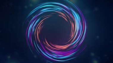 Çemberler neon hareketi soyut bir dairesel siyah sonsuz veya utanmaz bg üzerinde