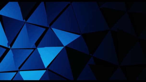 Resplandeciente Abstracto Patrón Triángulo Neón Efecto Luz Simetría Reflexión — Vídeo de stock