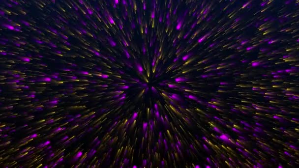Spazio Infinito Neon Colore Notte Cielo Spazio Con Stelle Brillanti — Video Stock