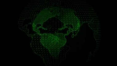 Dünya 'daki renkli parlayan ışıklar hareketsiz döngü haritaları