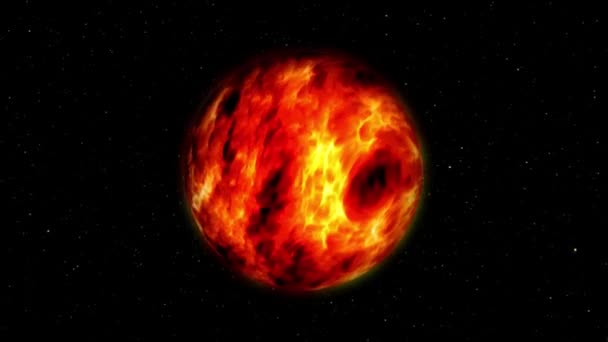 Slunce Zářící Rotující Koule Velmi Horkých Plynů Nukleární Fúzní Reakce — Stock video