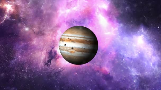 Jüpiter Güneş Sistemindeki Büyük Gezegendir Gaz Devi Gezegen — Stok video