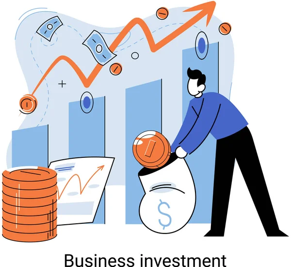 Metáfora Inversión Empresarial Capital Inversión Con Fines Lucro Multiplicación Ingresos — Vector de stock