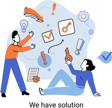 İş ekibinin çalışması sonucu çözüme ulaşılıyor. Yeni başlayanlar. Amaç düşünmek. Teşkilat tarafından yapılan işbirliği ekibi oluşturur. Yaratıcı başarılı yönetim metaforu, karar ve takım çalışması