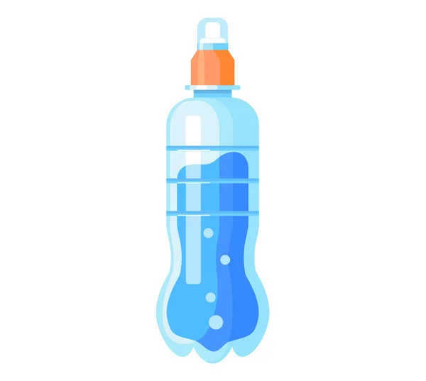 Plastic Waterfles Drinken Drank Kwaliteit Illustratie Witte Achtergrond Water Bezorgservice — Stockvector
