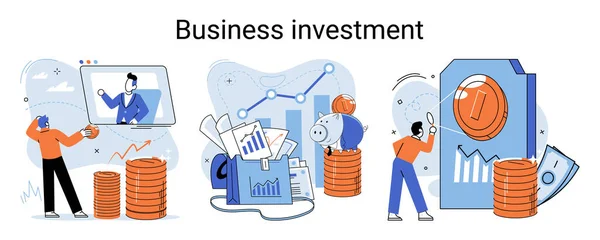Μεταφορά Επιχειρηματικών Επενδύσεων Επενδυτικό Κεφάλαιο Για Πολλαπλασιασμό Κερδών Και Εσόδων — Διανυσματικό Αρχείο