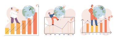 Küresel ısınma metaforu. Bilim adamları Dünya 'da yükselen sıcaklık sorununu araştırıyorlar. Ekoloji ve çevrenin analizini yapar. İklim değişikliği, çevre testleri hakkında bilimsel araştırmalar