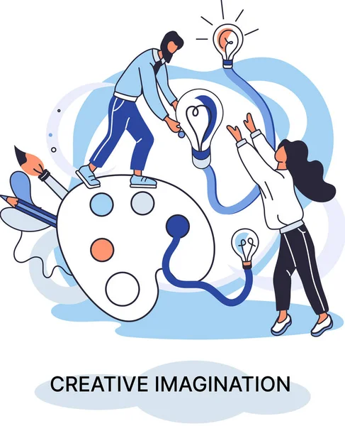 Mente Criativa Imaginação Brainstorm Conceito Ideia Original Imaginação Criativa Espaço —  Vetores de Stock