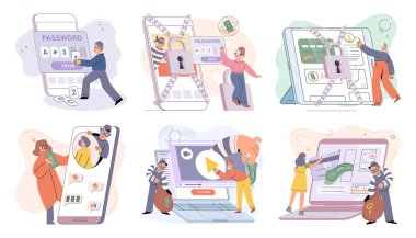 Hacker kimlik hırsızlığı, internet dolandırıcılığı seti. Suç, spam, bilgisayar ve telefon güvenliğini açan casus yazılım. Hesap koduna erişebilirim. Sahte hesaplar, veri çalmak, siber saldırı. Parola çalınıyor