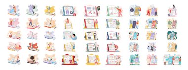 Çevrimiçi tıbbi danışmanlık ve destek metaforu. Çevrimiçi doktor. Sağlık hizmetleri, doktora sorun. Tele tıp e-sağlık servisi. Terapist telefon ekranını arıyor. Hastaların teşhisi