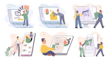 Hacker activity. Hacking computer. Phishing account, steal data, cyber attack. Stealing password. Cyber crime, theft personal information, cyber security spy access. Internet fraud scenes set metaphor