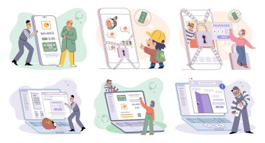 Concept of hacker attack, fraud investigation, internet phishing attack. Fraud prevention. Internet user open scam email. Stealing privacy account and password. Cyber criminal stealing personal data