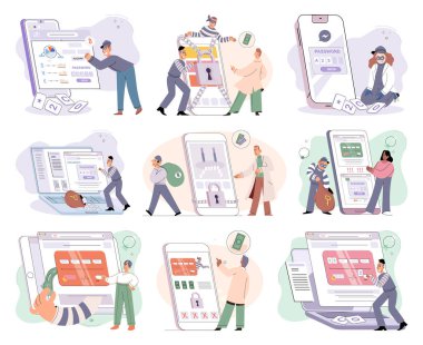 Concept of hacker attack, fraud investigation, internet phishing attack. Fraud prevention. Internet user open scam email. Stealing privacy account and password. Cyber criminal stealing personal data