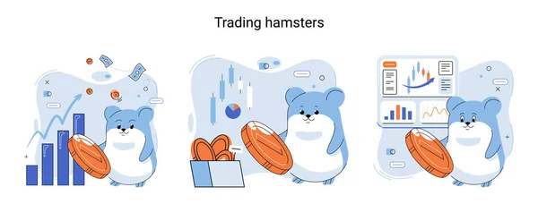 Trading Hamster User Who Does Understand Economics Finance Dreams Getting — Wektor stockowy