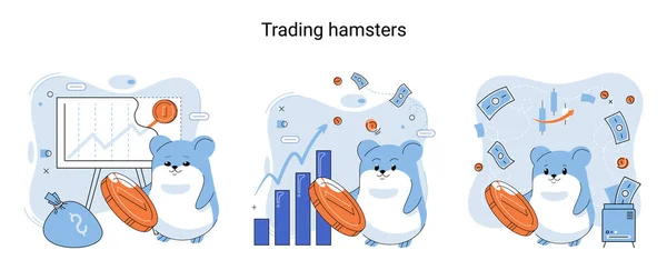 Trading Hamster User Who Does Understand Economics Finance Dreams Getting — Wektor stockowy