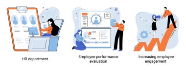 İş kavramları insan kaynakları insan kaynakları departmanı, çalışan katılımının artması, işçi performans değerlendirmesi. İş geliştirme için personel eğitimi, girişimin evrimi için motivasyon