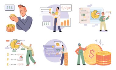 Financial investment trade. Creative concept of market movement. Bank deposit, profit finance Manage money through your mobile phone, applications. Investment cryptocurrency trend trading, accounting