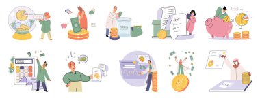 Financial consultant with documents for tax calculation. Preparing financial tax report. Accountant analyzing personal or corporate budget. Accounting process. Distribution of income and expenses