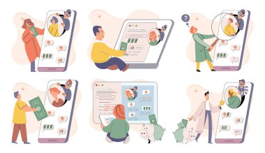 Hacker activity. Hacking computer. Phishing account, steal data, cyber attack. Stealing password. Cyber crime, theft personal information, cyber security spy access. Internet fraud scenes set metaphor