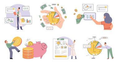 Budget plan concept. Evaluates income and expenses, analyzes investments and savings. Financial literacy and economics, accounting. Planning and distribution of money. Income and expenses report