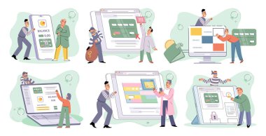 Concept of hacker attack, fraud investigation, internet phishing attack. Fraud prevention. Internet user open scam email. Stealing privacy account and password. Cyber criminal stealing personal data