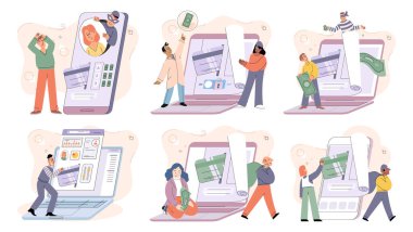 Hacker activity. Hacking computer. Phishing account, steal data, cyber attack. Stealing password. Cyber crime, theft personal information, cyber security spy access. Internet fraud scenes set metaphor