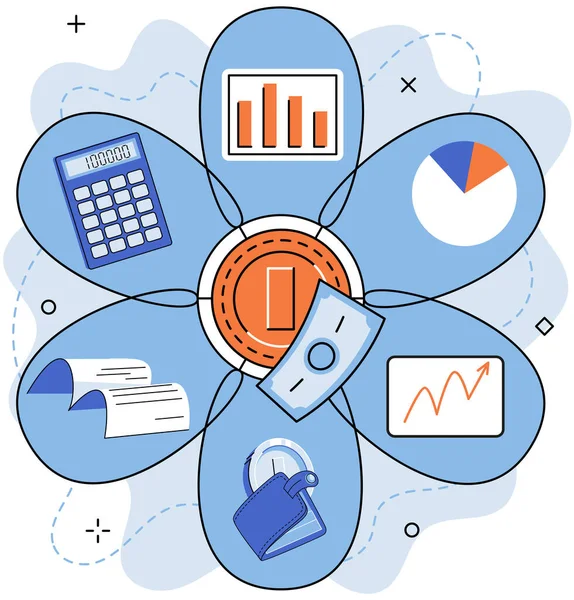 Investering Analyse Financiële Planning Data Exploratie Business Concept Voor Strategische — Stockvector