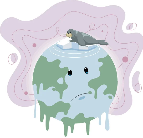 Gezegenimiz Dünya Ekolojik Çevre Korumasını Iklim Değişikliklerini Nisan Dünya Günü — Stok Vektör
