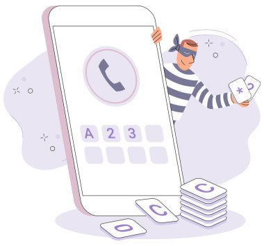 Hacker saldırısı, akıllı telefon hackleme, siber suç, dolandırıcılık soruşturması, internet dolandırıcılığı saldırısı, şeytani kazanç, kişisel gizlilik veri koruması, hackleme ve küçük insanlarla e-posta ve para çalma kavramı