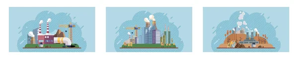 Toxic Waste Human Set Industries Create Pollution Cities Affected Pollution — Stock Vector