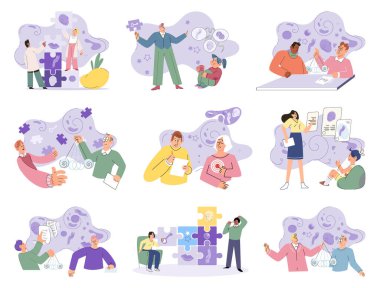 Psikoterapist ya da psikologlarla zihinsel terapi seansları sırasında farklı psikoterapi yaklaşımları uygulayan insanlar. Psikoterapistin bireysel seans hastası var ve olumlu sonuçlar alıyor.